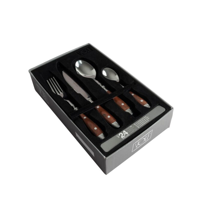 Set Gift Box De Cubiertos Bistro By VOLF® Madera 24 Piezas Para 6 - Imagen 2