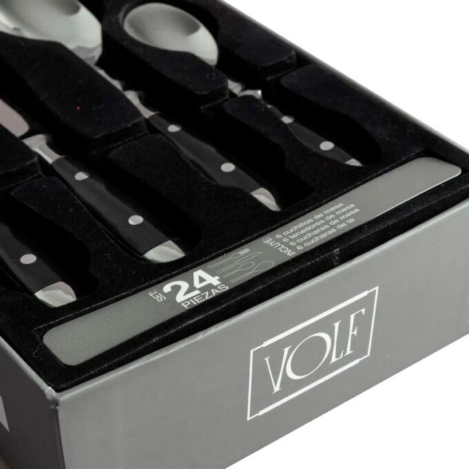 Set Gift Box De Cubiertos Bistro By VOLF® Negro 24 Piezas Para 6 - Imagen 3