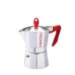 Cafetera Moka Pedrini Aluminio Roja 3 Tazas